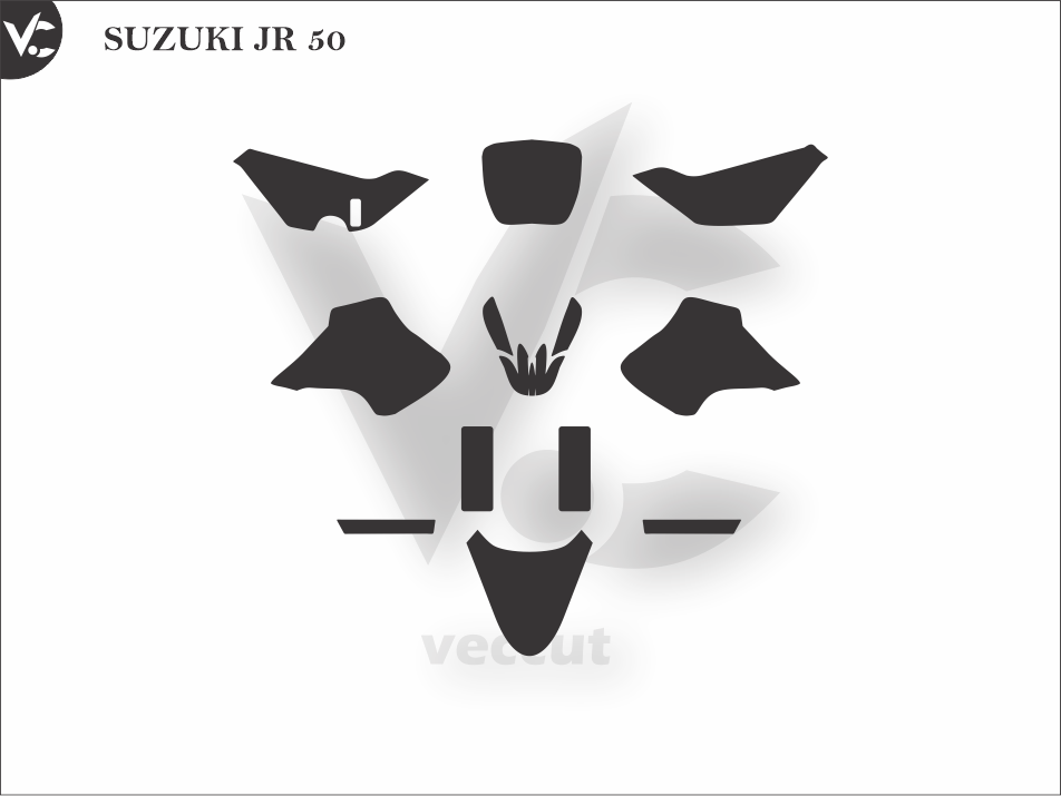 SUZUKI JR 50 Wrap Cutting Template