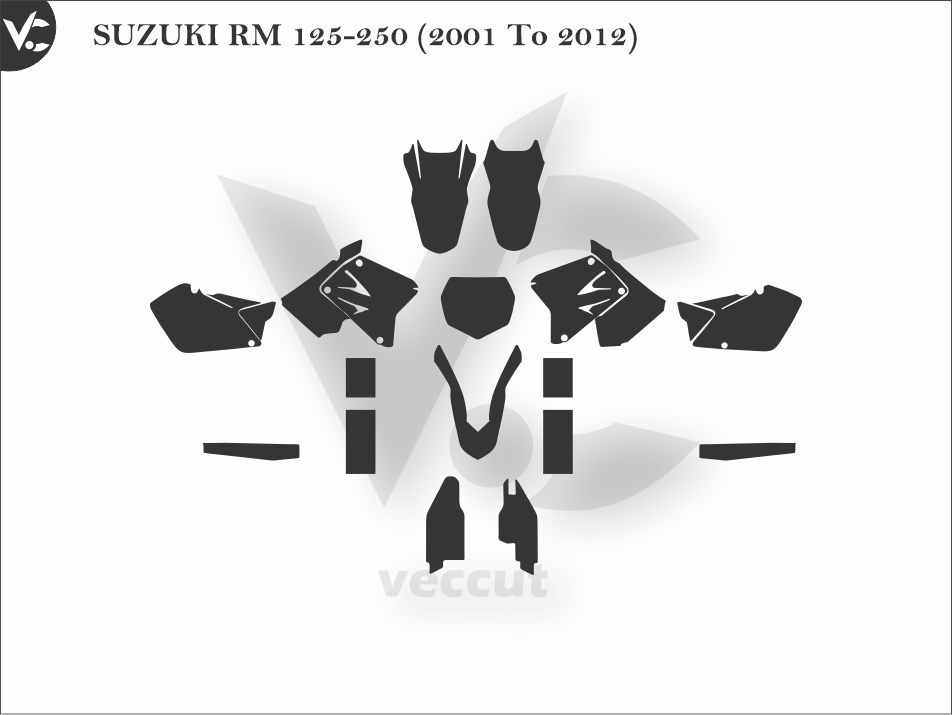 SUZUKI RM 125-250 (2001 To 2012) Wrap Cutting Template