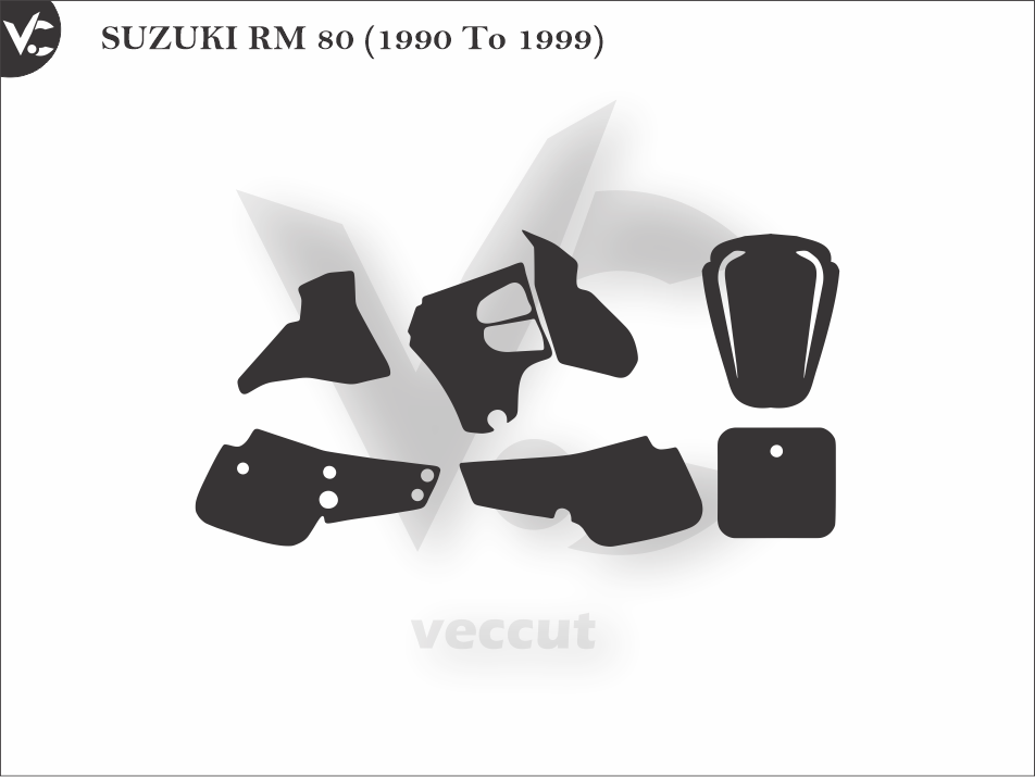 SUZUKI RM 80 (1990 To 1999) Wrap Cutting Template