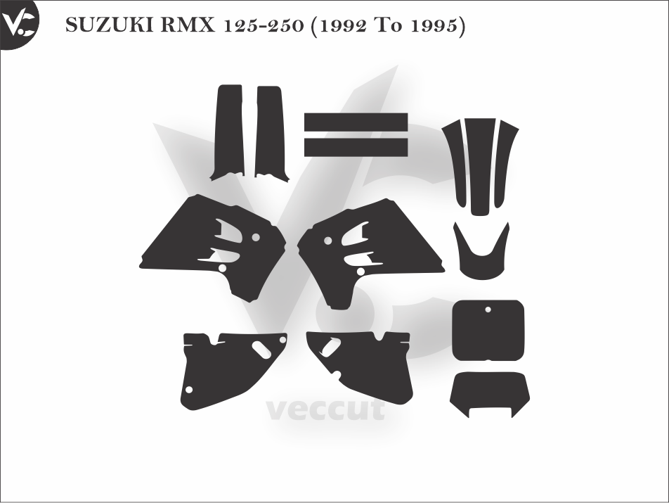 SUZUKI RMX 125-250 (1992 To 1995) Wrap Cutting Template