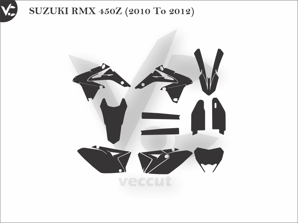 SUZUKI RMX 450Z (2010 To 2012) Wrap Cutting Template