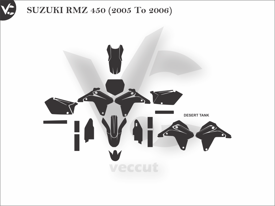 SUZUKI RMZ 450 (2005 To 2006) Wrap Cutting Template