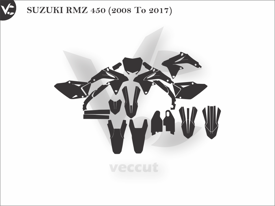 SUZUKI RMZ 450 (2008 To 2017) Wrap Cutting Template