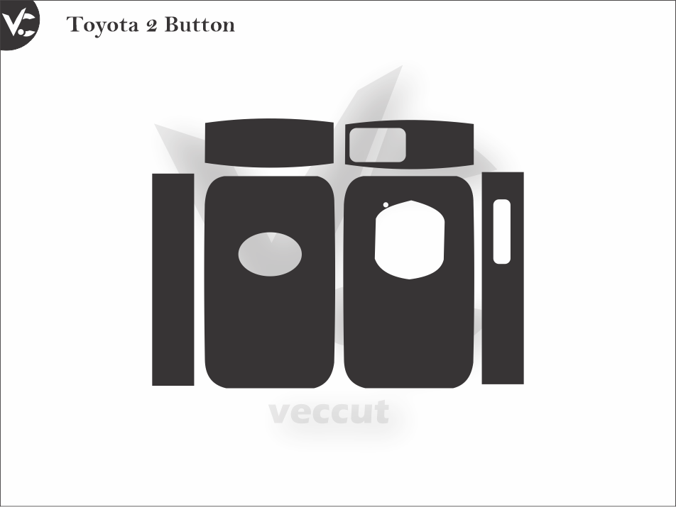 Toyota 2 Button Wrap Cutting Template