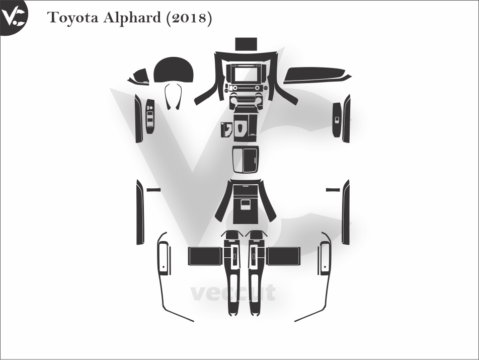 Toyota Alphard (2018) Wrap Cutting Template