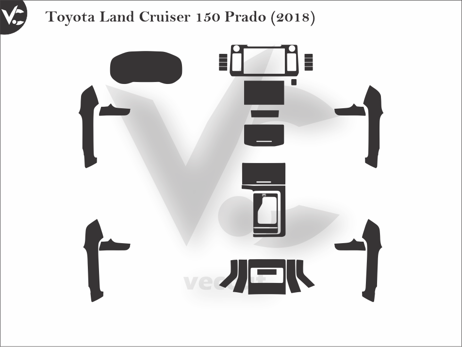 Toyota Land Cruiser 150 Prado (2018) Wrap Cutting Template