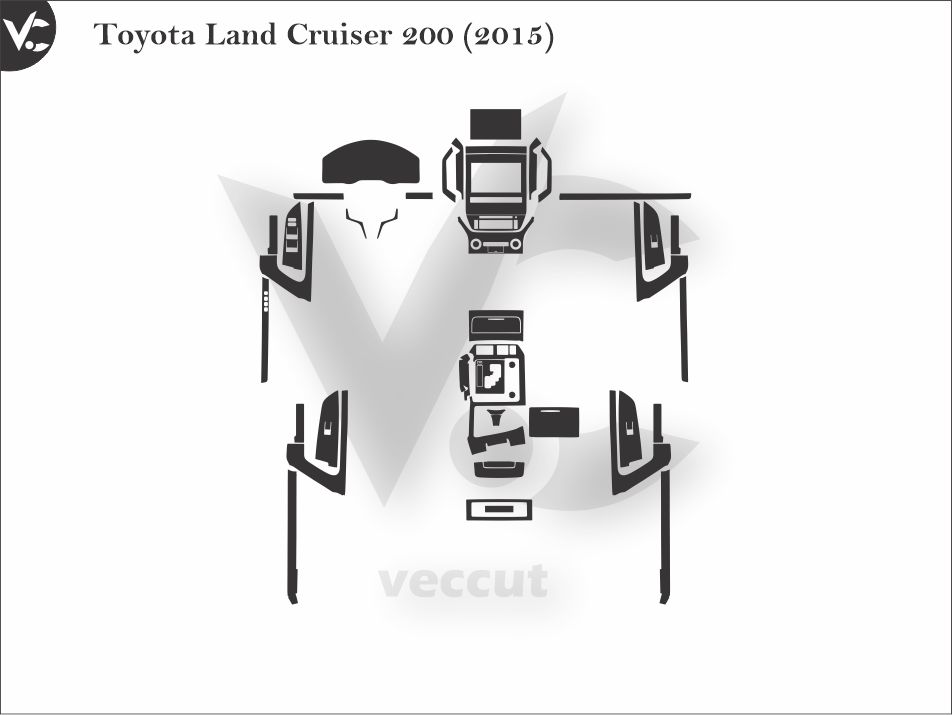 Toyota Land Cruiser 200 (2015) Wrap Cutting Template