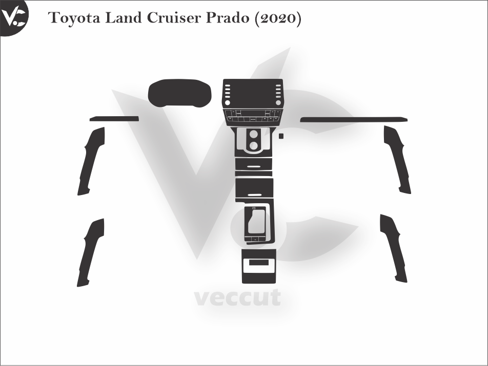 Toyota Land Cruiser Prado (2020) Wrap Cutting Template