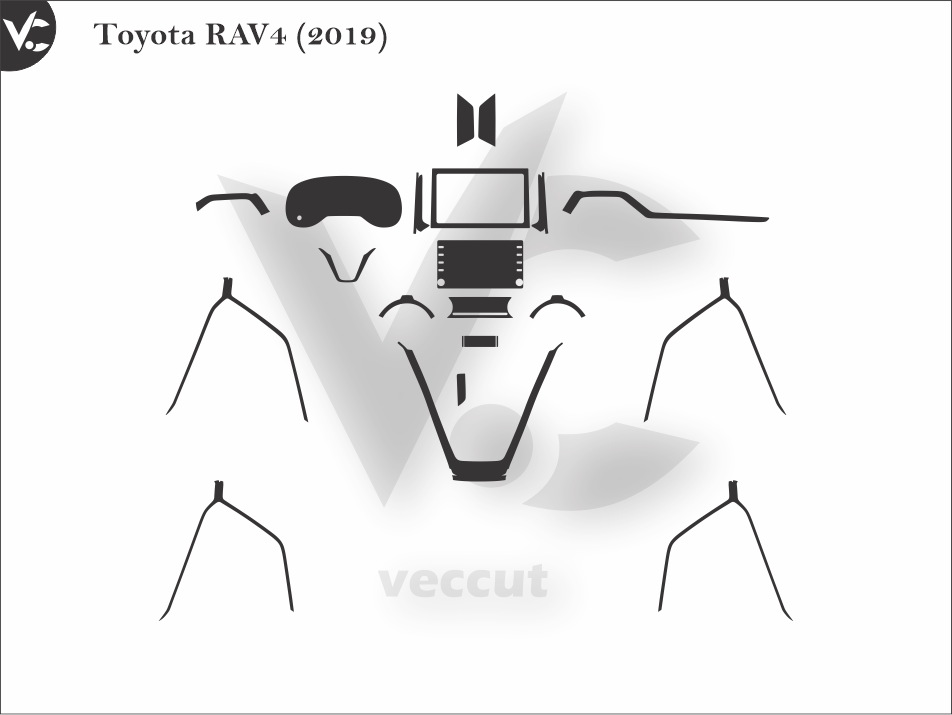 Toyota RAV4 (2019) Wrap Cutting Template
