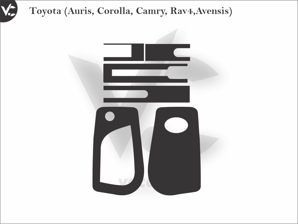 Toyota (Auris, Corolla, Camry, Rav4,Avensis) Wrap Cutting Template