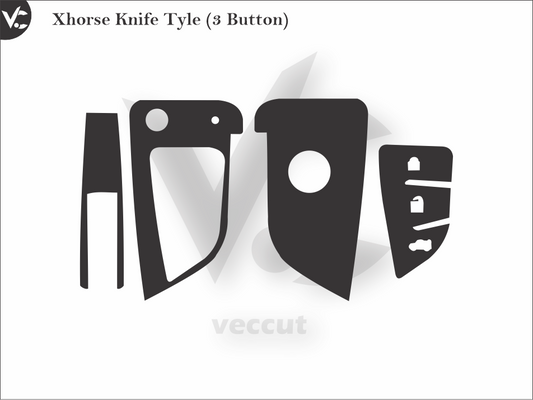 Xhorse Knife Tyle (3 Button) Wrap Cutting Template