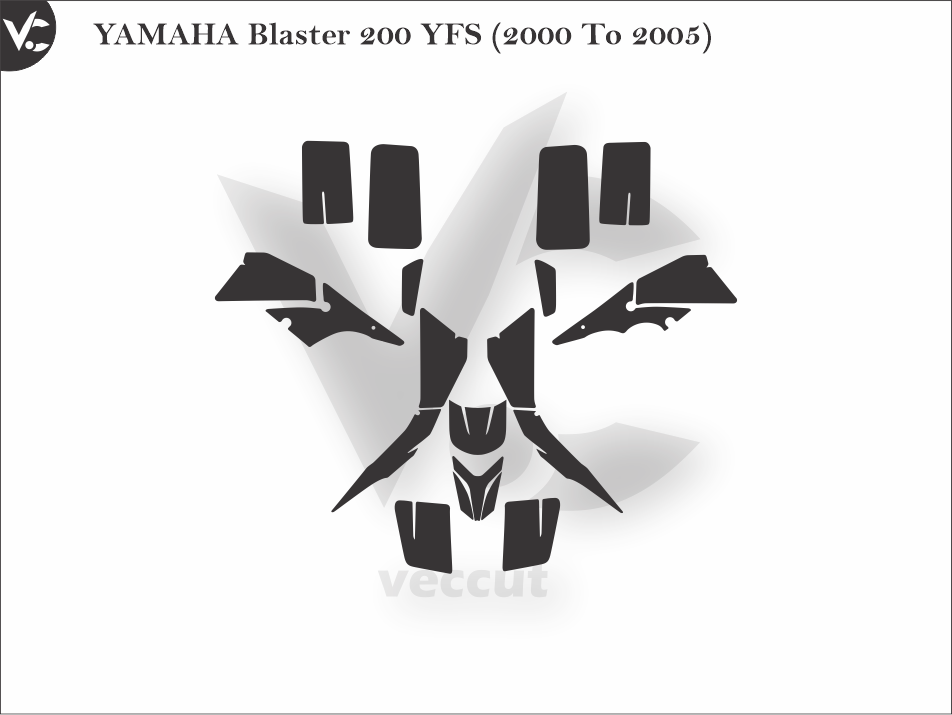 YAMAHA Blaster 200 YFS (2000 To 2005) Wrap Cutting Template