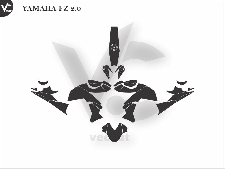 YAMAHA FZ 2.0 Wrap Cutting Template