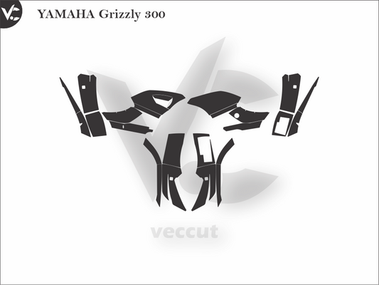 YAMAHA Grizzly 300 Wrap Cutting Template