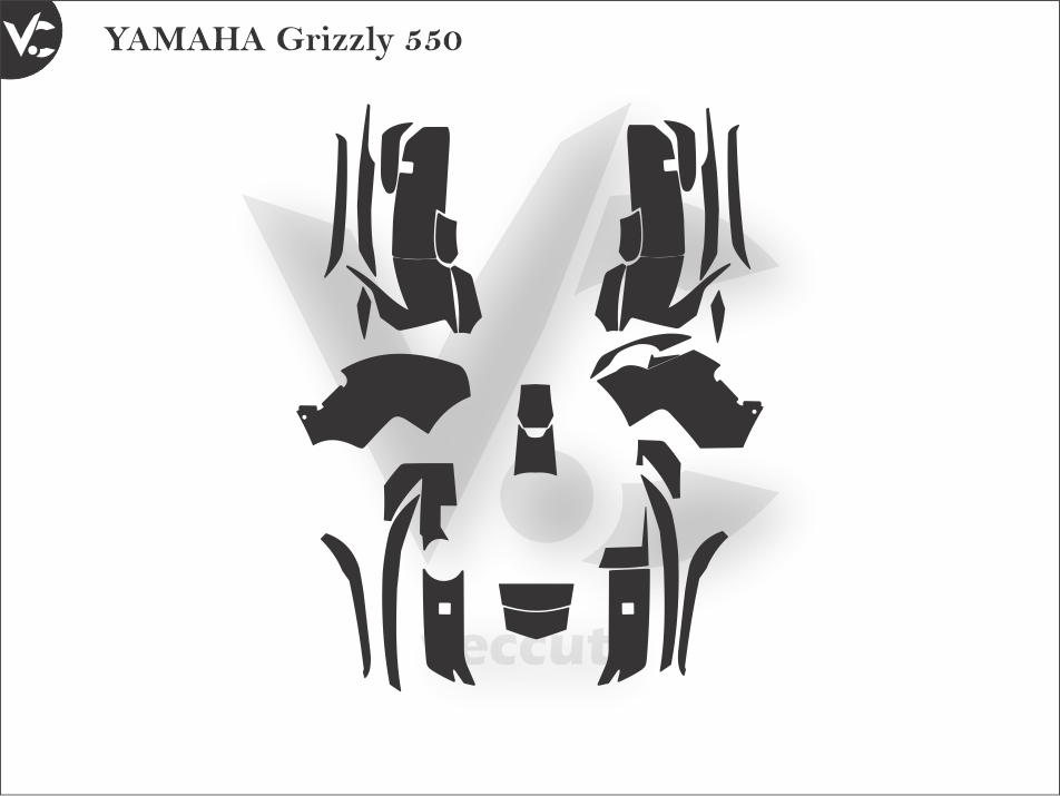 YAMAHA Grizzly 550 Wrap Cutting Template