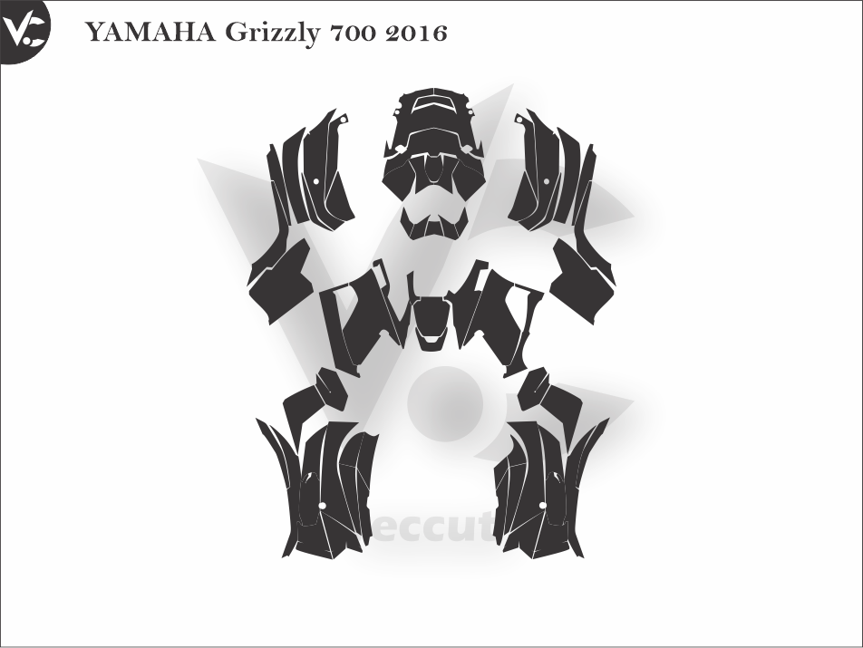 YAMAHA Grizzly 700 2016 Wrap Cutting Template