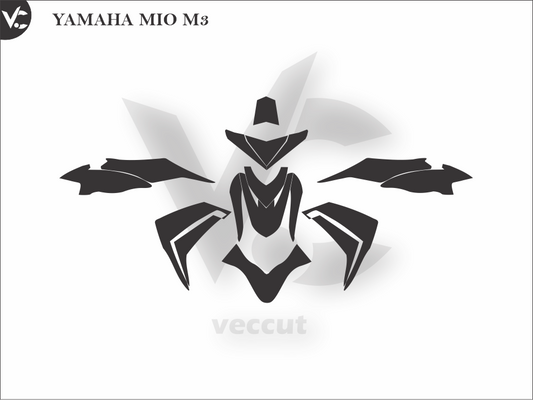 YAMAHA MIO M3 Wrap Cutting Template