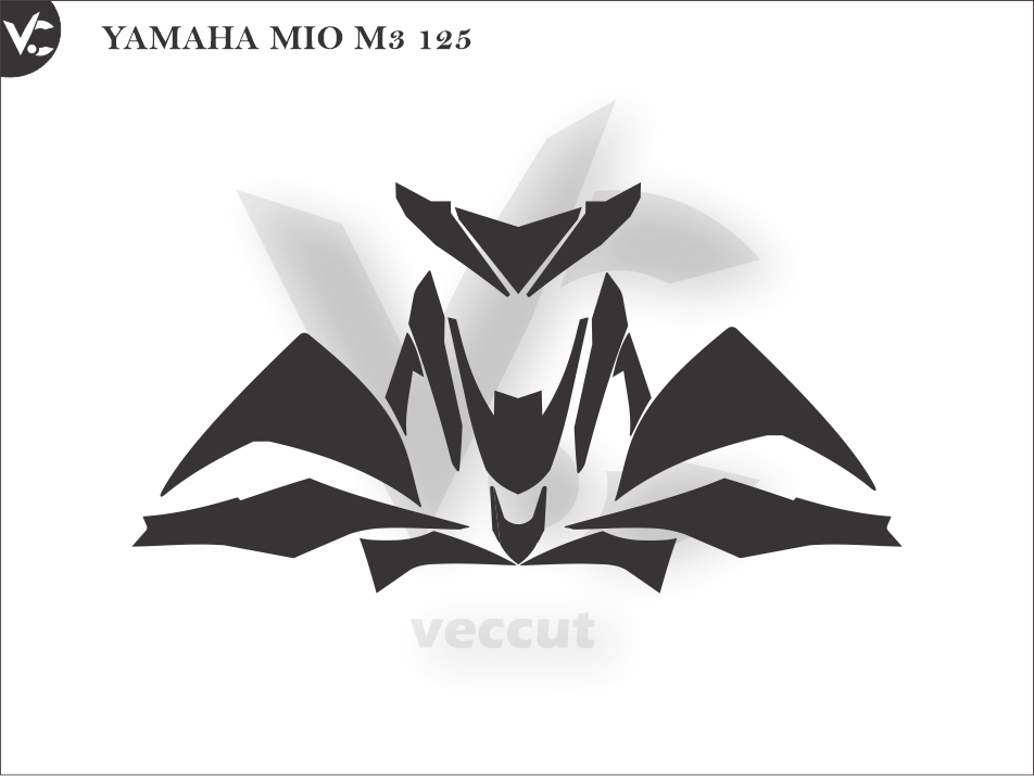 YAMAHA MIO M3 125 Wrap Cutting Template