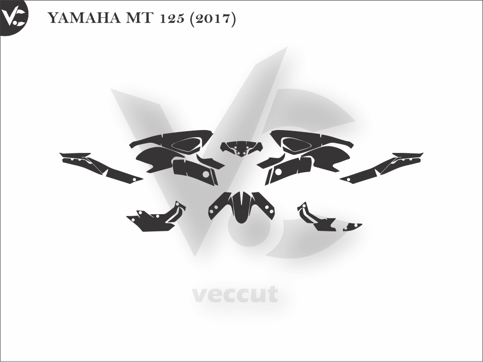 YAMAHA MT 125 (2017) Wrap Cutting Template