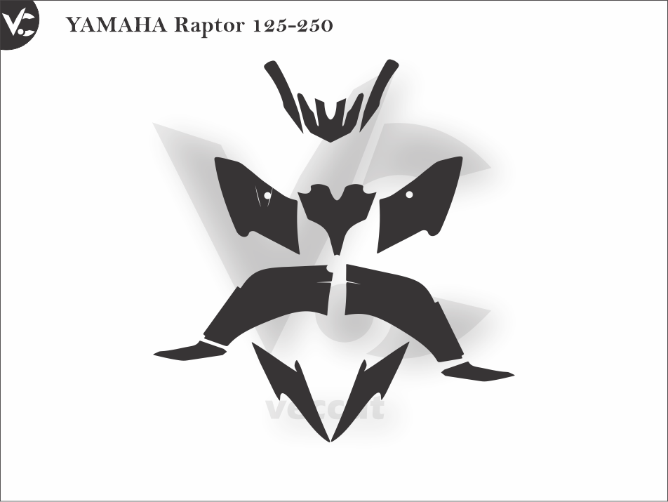 YAMAHA Raptor 125-250 Wrap Cutting Template