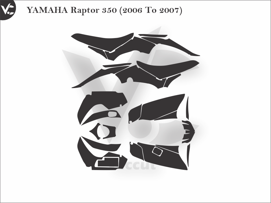 YAMAHA Raptor 350 (2006 To 2007) Wrap Cutting Template