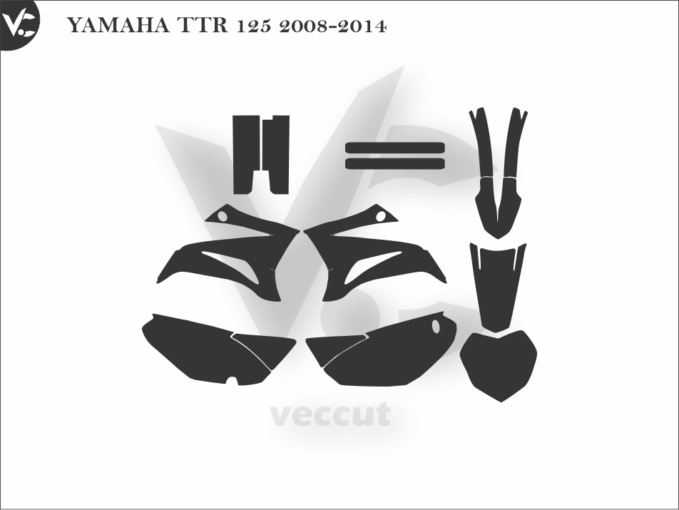 YAMAHA TTR 125 2008-2014 Wrap Cutting Template