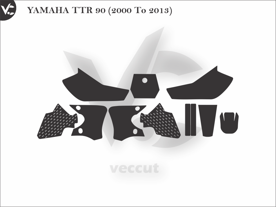 YAMAHA TTR 90 (2000 To 2013) Wrap Cutting Template