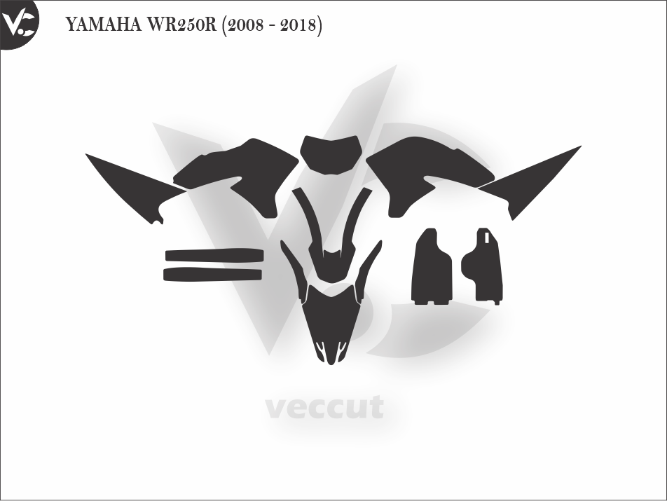 YAMAHA WR250R (2008 - 2018) Wrap Cutting Template
