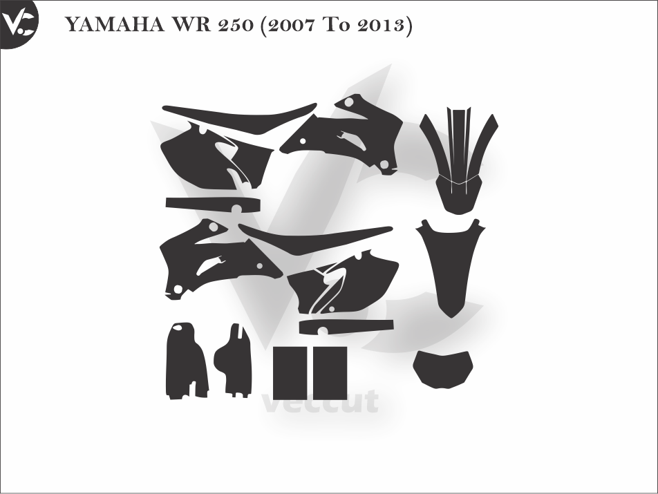 YAMAHA WR 250 (2007 To 2013) Wrap Cutting Template