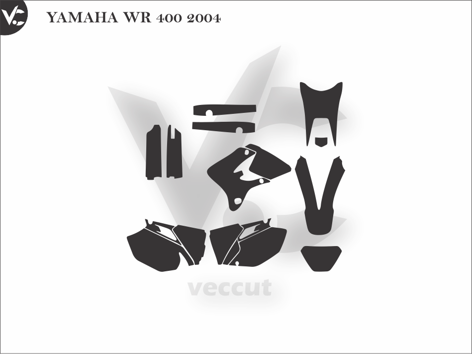 YAMAHA WR 400 2004 Wrap Cutting Template