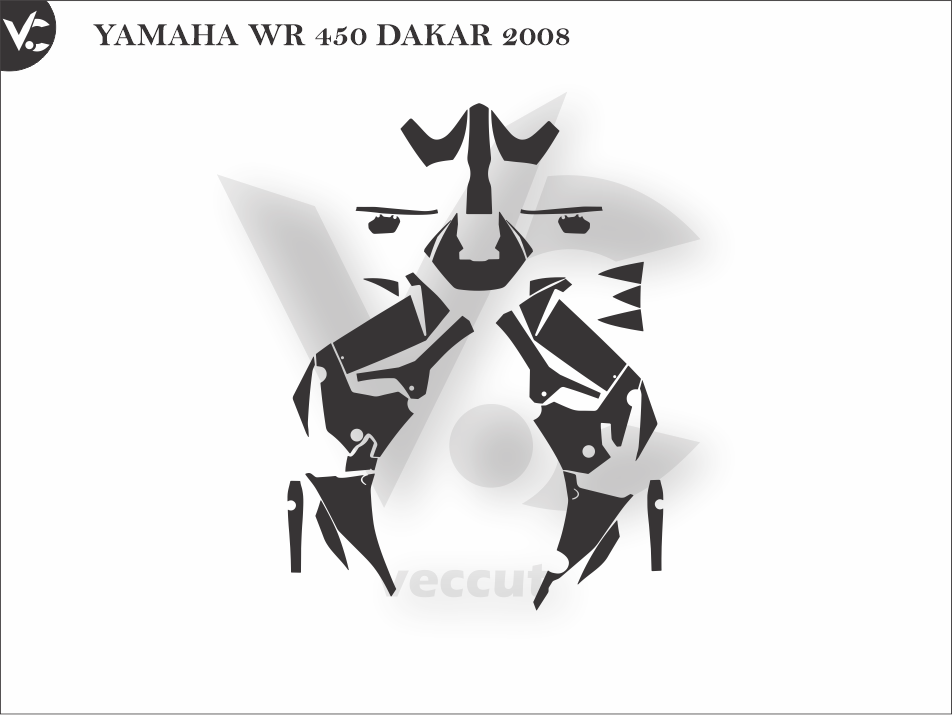 YAMAHA WR 450 DAKAR 2008 Wrap Cutting Template