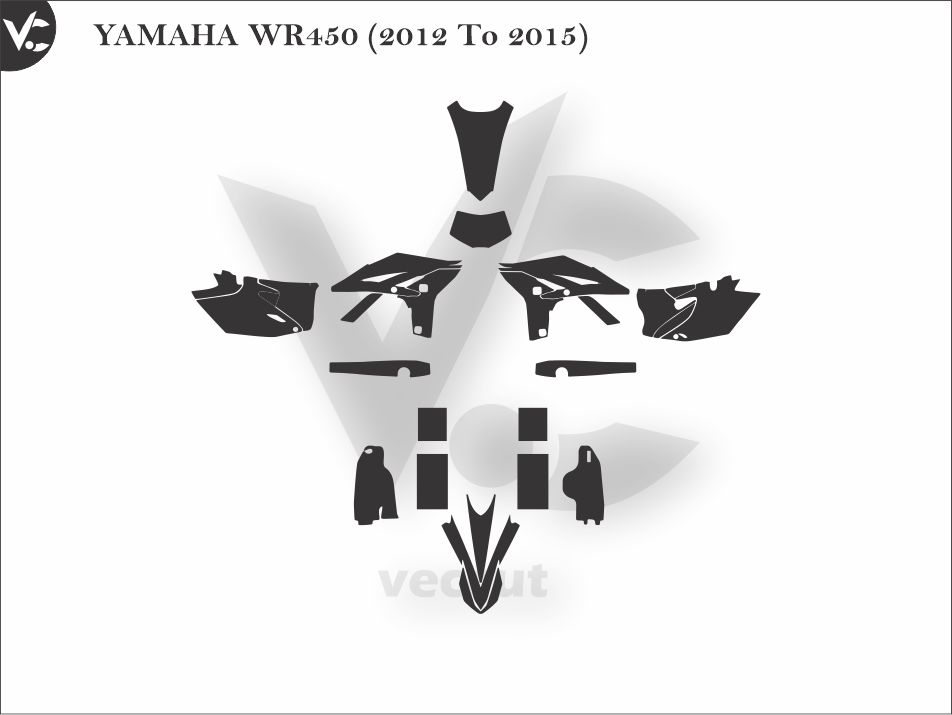 YAMAHA WR450 (2012 To 2015) Wrap Cutting Template