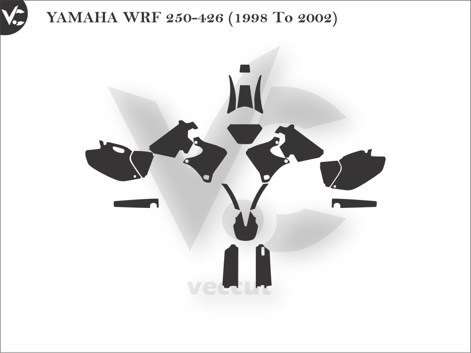 YAMAHA WRF 250-426 (1998 To 2002) Wrap Cutting Template