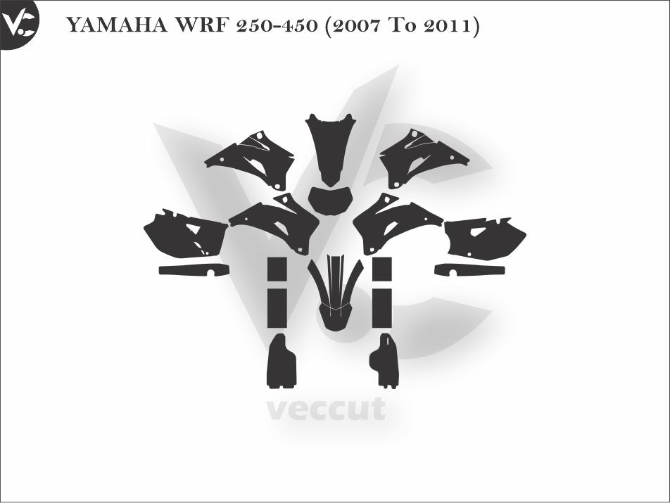 YAMAHA WRF 250-450 (2007 To 2011) Wrap Cutting Template