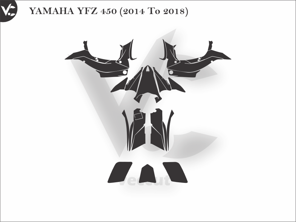 YAMAHA YFZ 450 (2014 To 2018) Wrap Cutting Template