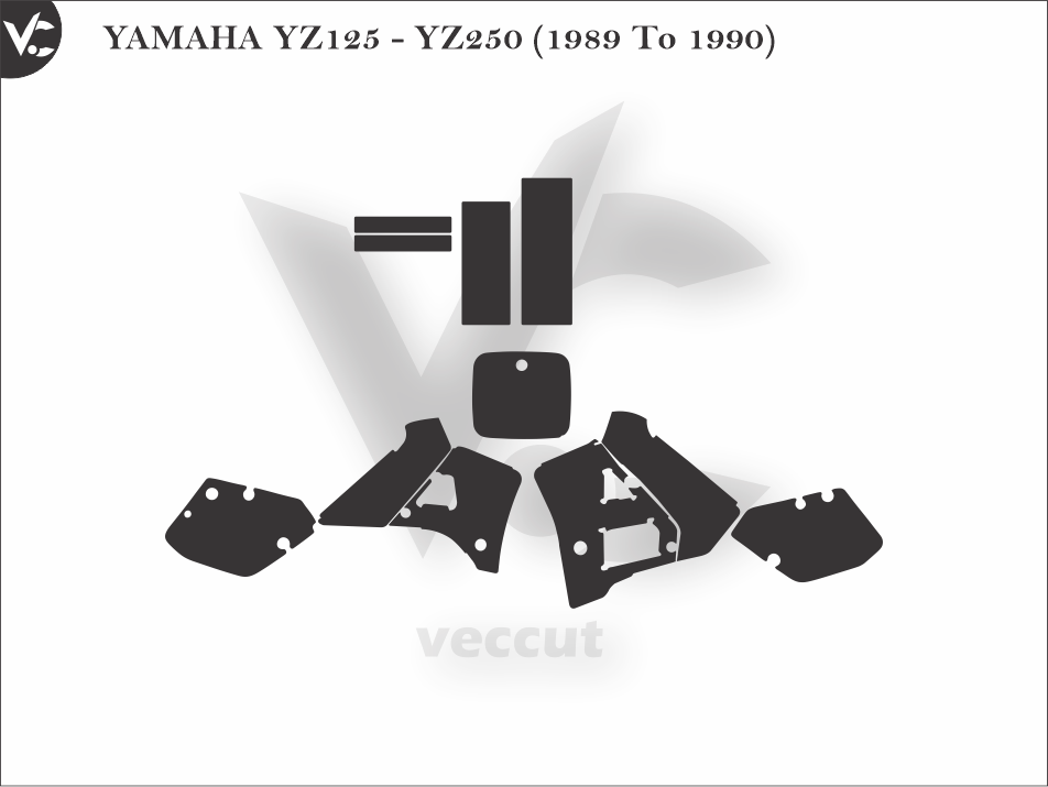 YAMAHA YZ125 - YZ250 (1989 To 1990) Wrap Cutting Template