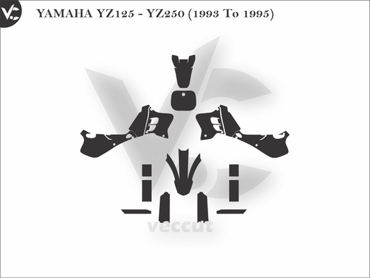 YAMAHA YZ125 - YZ250 (1993 To 1995) Wrap Cutting Template
