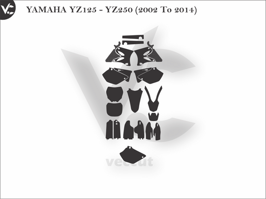 YAMAHA YZ125 - YZ250 (2002 To 2014) Wrap Cutting Template