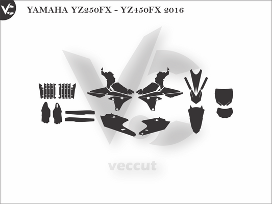 YAMAHA YZ250FX - YZ450FX 2016 Wrap Cutting Template