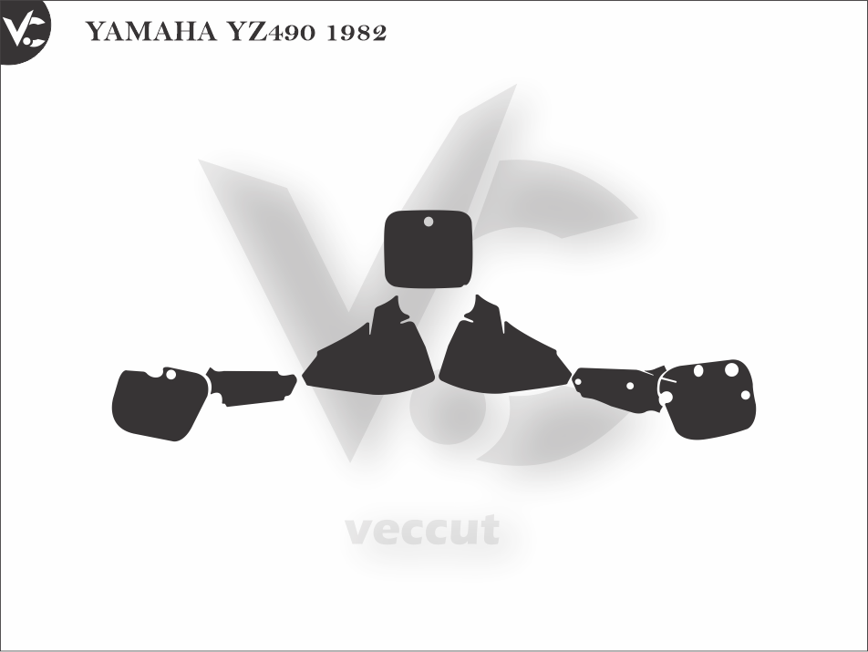 YAMAHA YZ490 1982 Wrap Cutting Template