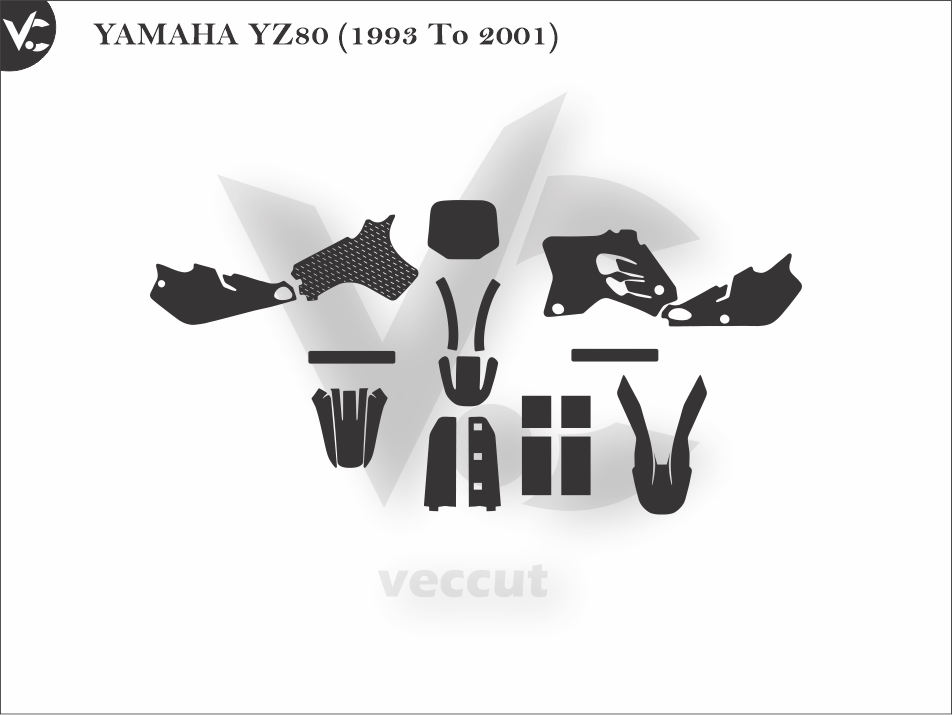 YAMAHA YZ80 (1993 To 2001) Wrap Cutting Template