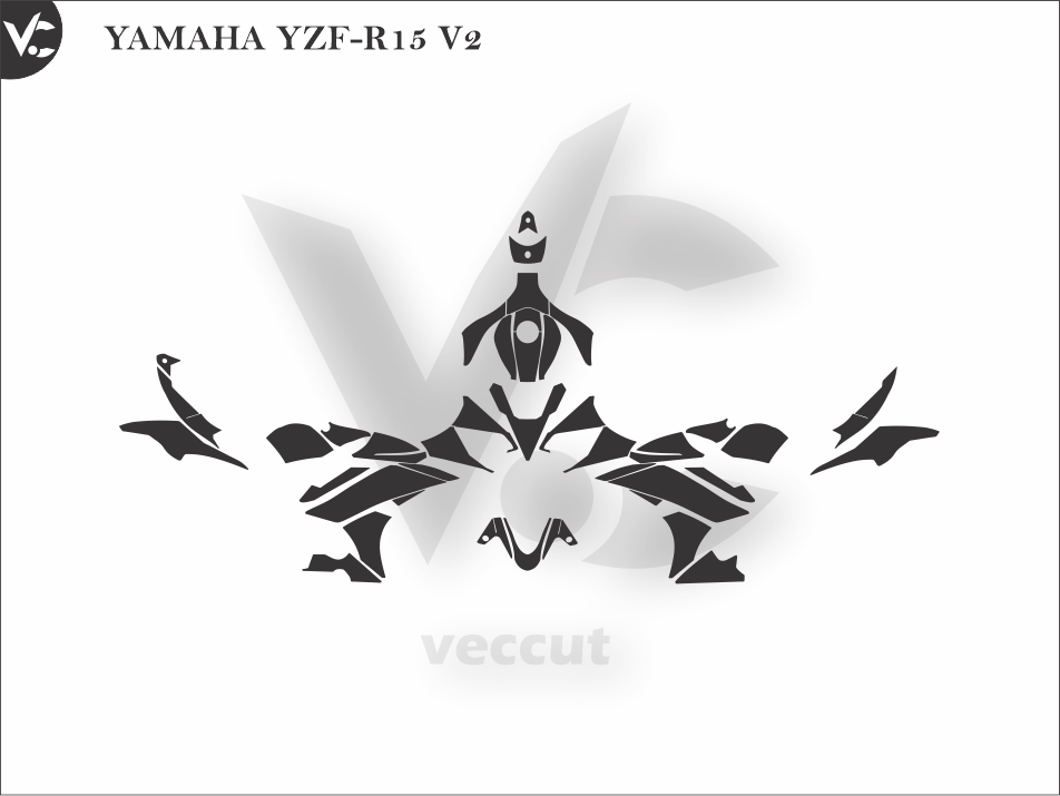 YAMAHA YZF-R15 V2 Wrap Cutting Template