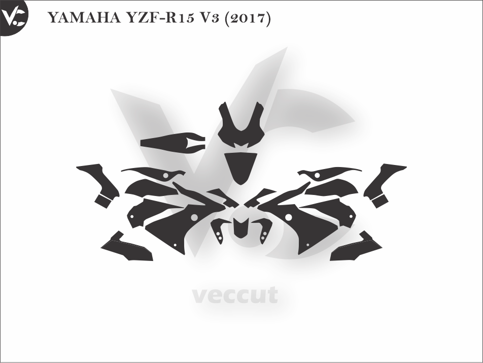 YAMAHA YZF-R15 V3 (2017) Wrap Cutting Template