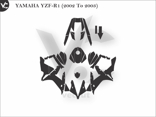 YAMAHA YZF-R1 (2002 To 2003) Wrap Cutting Template