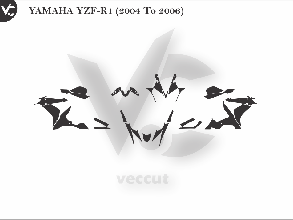YAMAHA YZF-R1 (2004 To 2006) Wrap Cutting Template