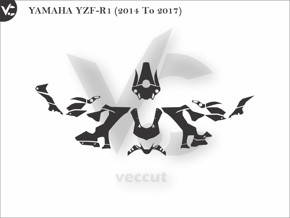 YAMAHA YZF-R1 (2014 To 2017) Wrap Cutting Template