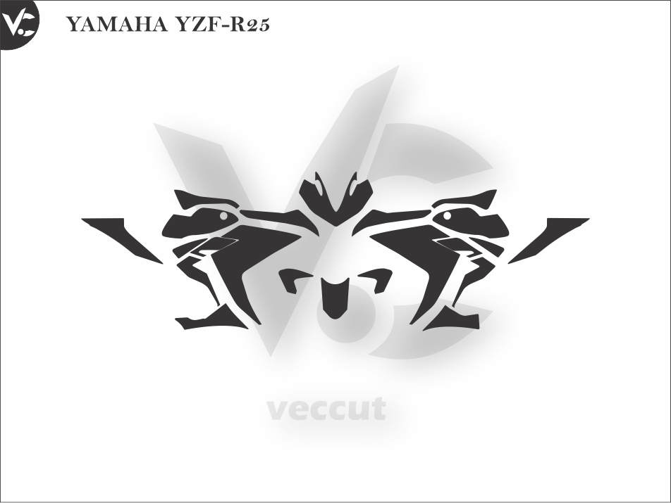 YAMAHA YZF-R25 Wrap Cutting Template - Veccut – Vec Cut