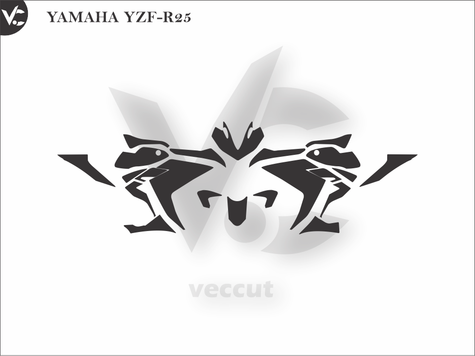 YAMAHA YZF-R25 Wrap Cutting Template