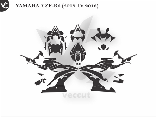 YAMAHA YZF-R6 (2008 To 2016) Wrap Cutting Template