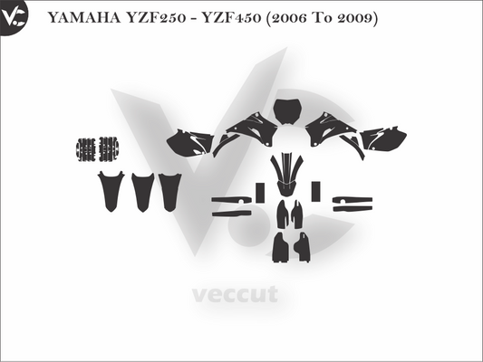 YAMAHA YZF250 - YZF450 (2006 To 2009) Wrap Cutting Template